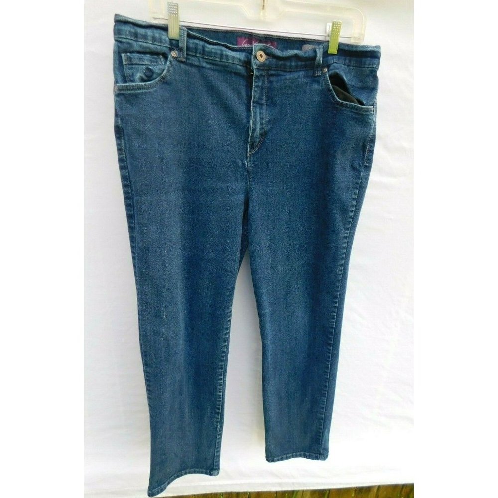 Gloria Vanderbilt Denim Blue Jeans  'Amanda' Women Size 18W Dark Wash